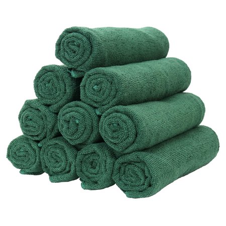 MONARCH Microfiber Hand Towels Hunter Green 16 x 27 , 12PK M915105HG